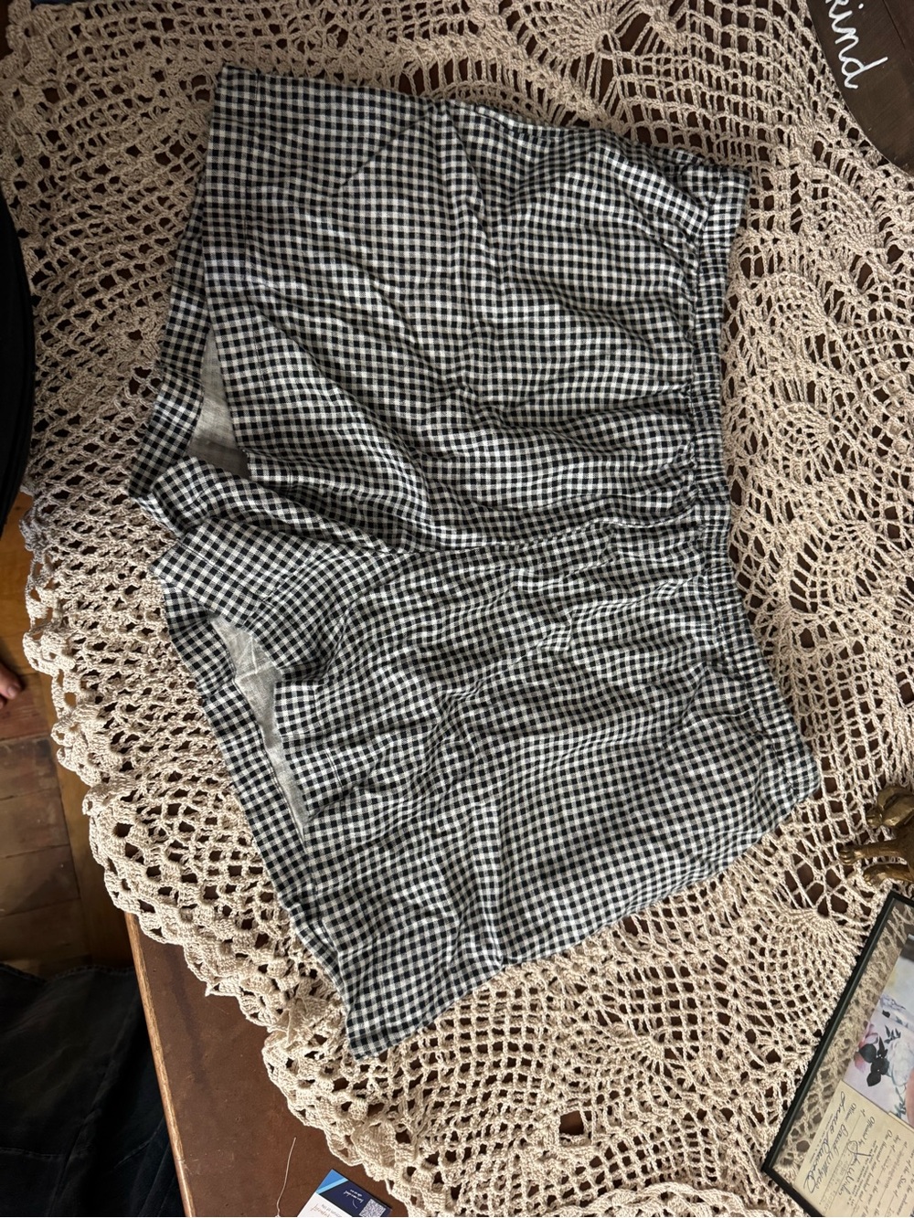 a new day Black & White Gingham Mini Shorts